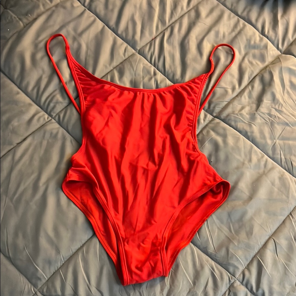 Elegant Scarlet One-Piece Swimsuit